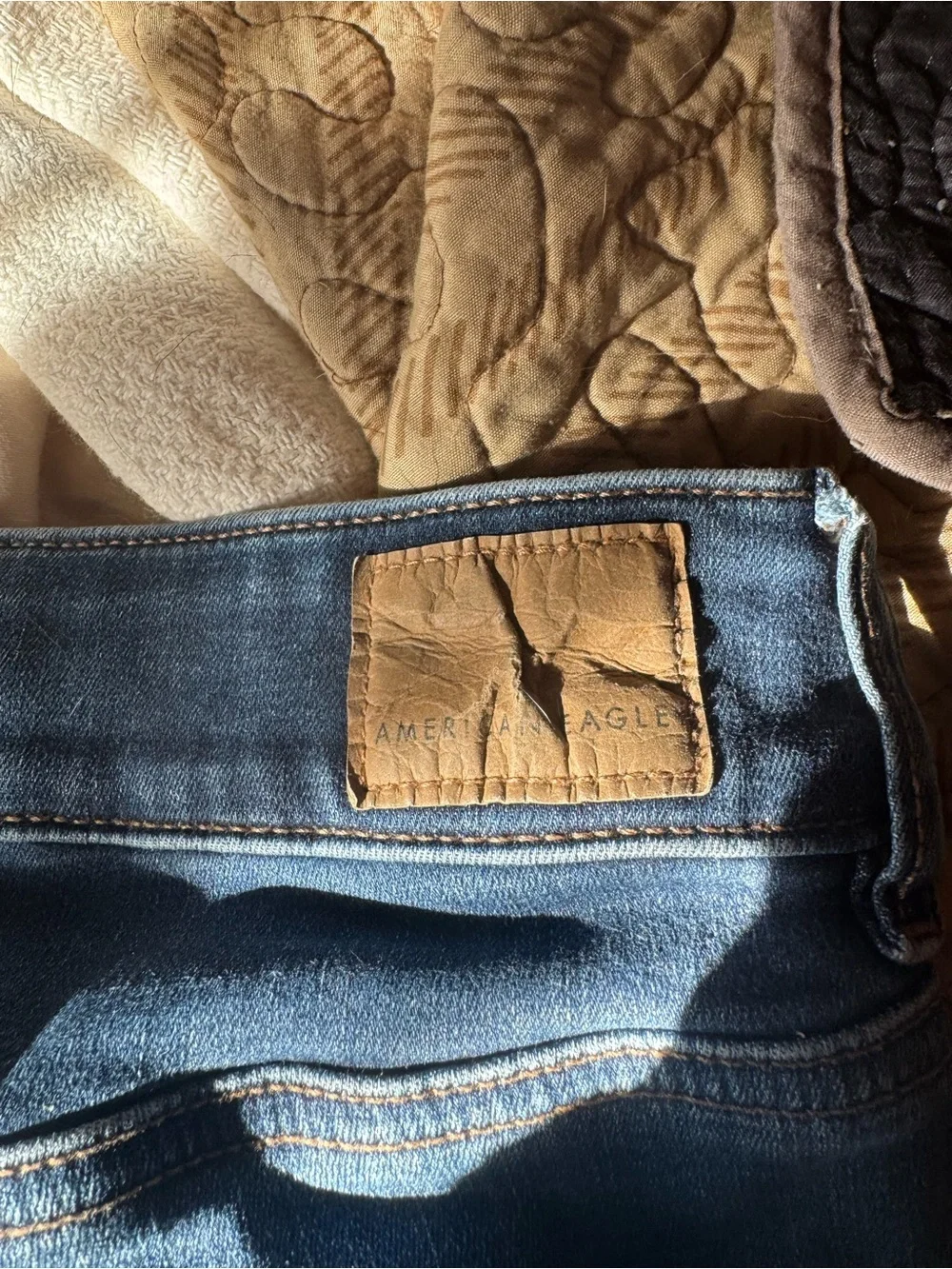 American Eagle Dark Blue Women's Low Rise Kick Boot Stretch Flare Jeans